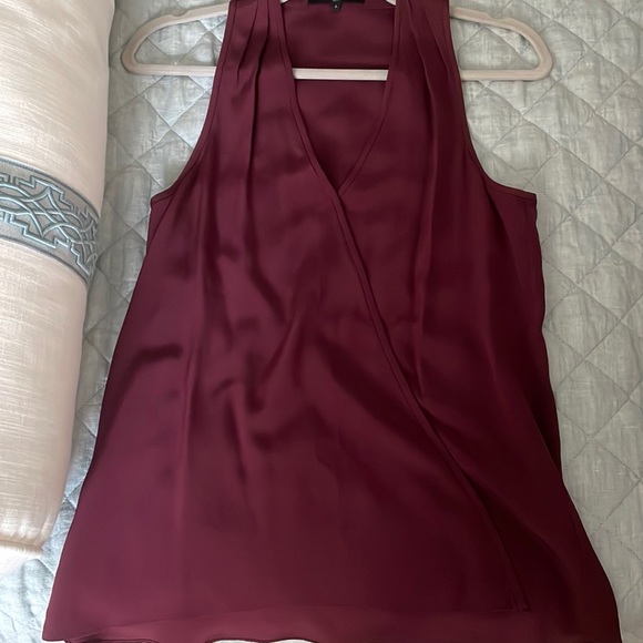 Tibi Top, sz 0; maroon silk and such a fun top for a night out! - Picture 1 of 2